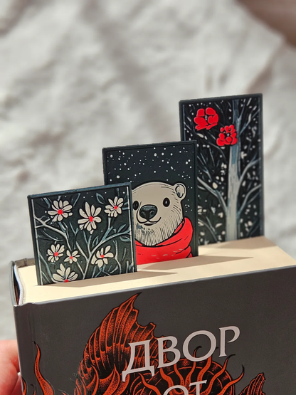 Pack of 3 | Polar Bear Winter Forest Bookmark Set | Cute Aesthetic 3D Bookmarks | Durable & Long-Lasting