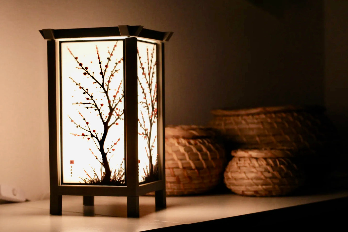 Sakura Glow Lamp – Japanese Cherry Blossom Table Light | Soft Warm LED | Zen Decor | Eco-Friendly Bioplastic Frame | Designed in Japan
