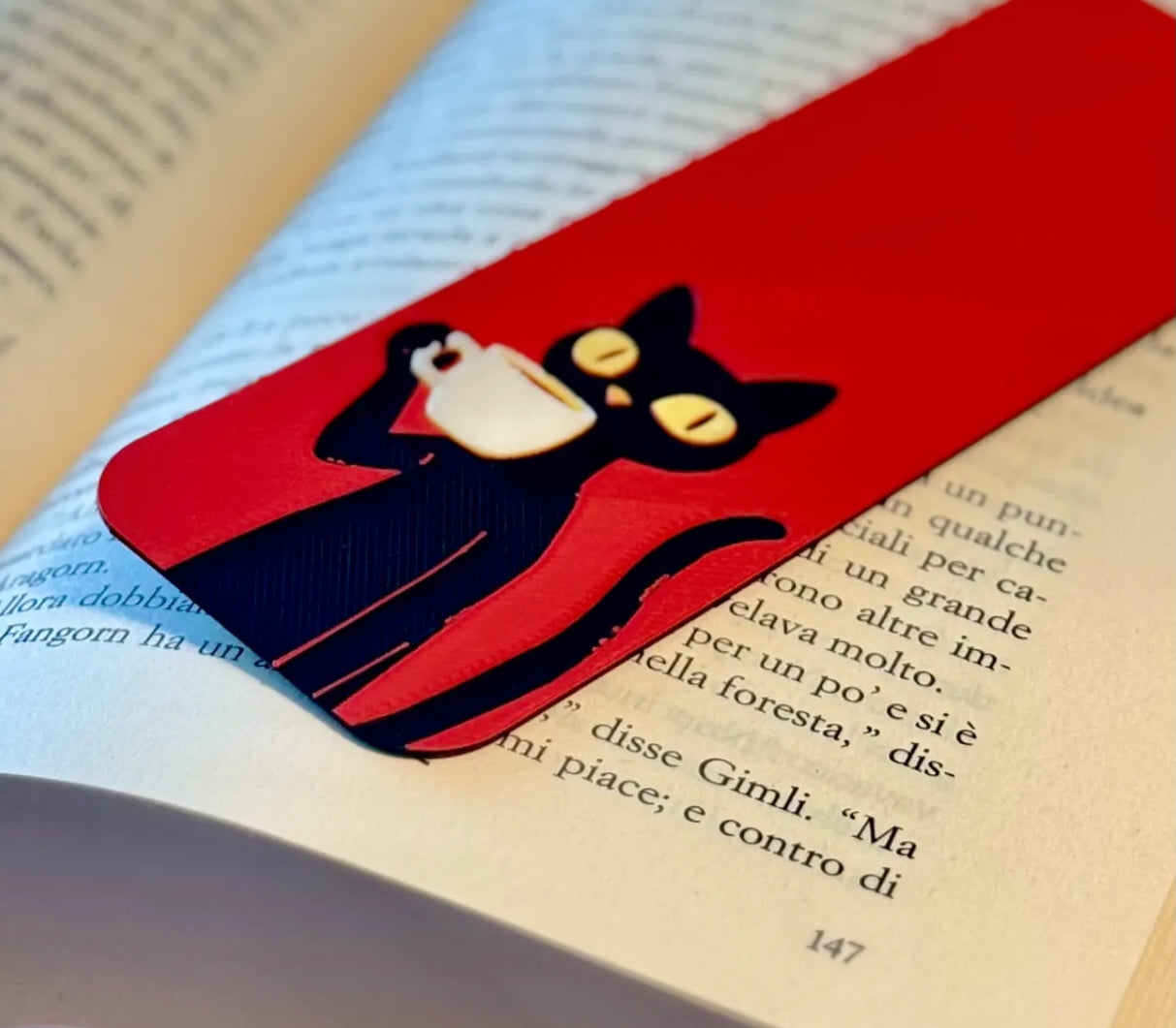 Chill Cat Bookmark with Tassel– Cute Black Cat Design | Eco-Friendly Bioplastic | Gift for Readers, Students, Cat Lovers