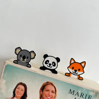 Pack of 6 Cute Animal Bookmarks | Koala, Panda, Fox, Dog, Hedgehog & Penguin