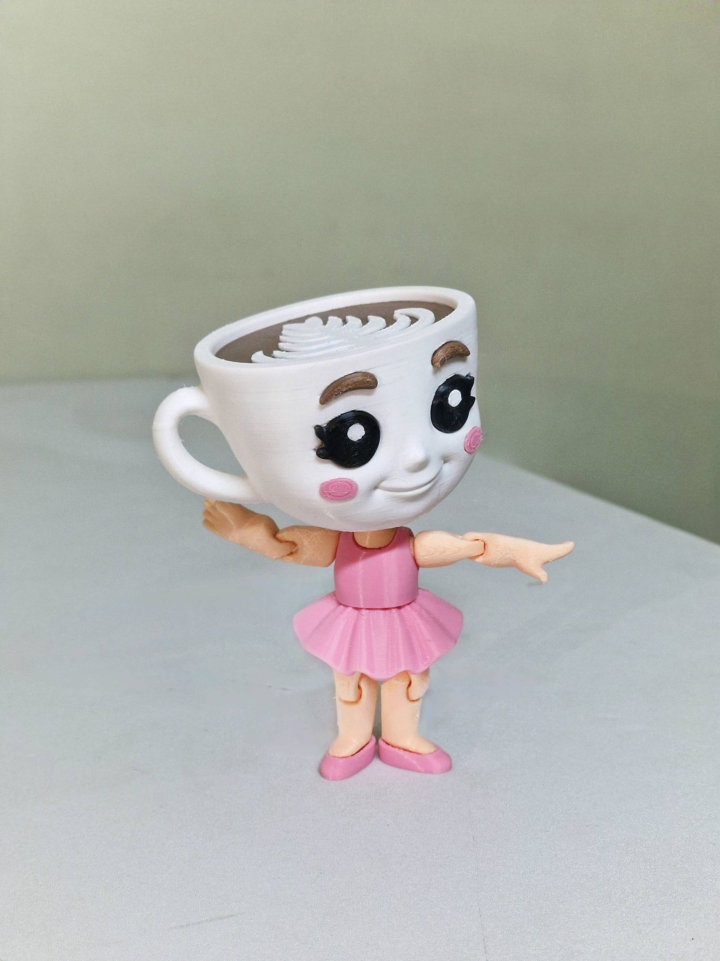 Ballerina Cappuccino Toy Figure | 5.5-Inch | Viral Italian Brainrot Collectible | Articulated Model with Pink Dress | Funny Desk Decor Gift | Eco-Friendly Bioplastic | (Pack of 1)