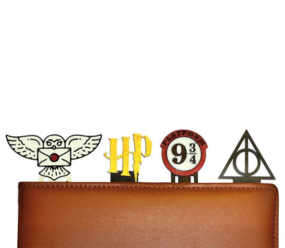 Wizard Themed Bookmark Set | Iconic Harry Potter Inspired Symbols | Durable 3D Bookmarks for Readers & Collectors | Perfect Gift for Potterheads & Fantasy Fans