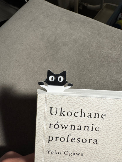 Set of 6 Peekaboo Cat Bookmarks for Cat Lovers – Peekaboo Black Cat Design with 3 Large & 3 Small Bookmarks