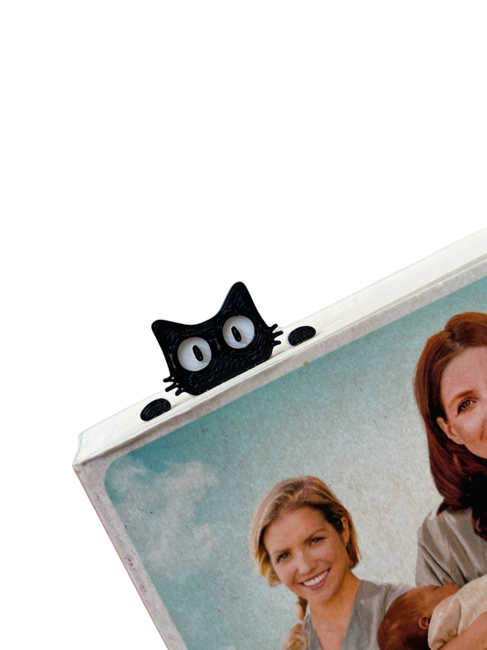 Set of 6 Peekaboo Cat Bookmarks for Cat Lovers – Peekaboo Black Cat Design with 3 Large & 3 Small Bookmarks