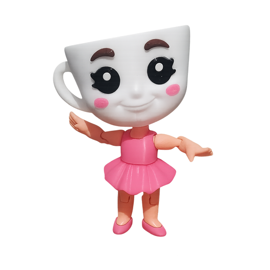 Ballerina Cappuccino Toy Figure | 5.5-Inch | Viral Italian Brainrot Collectible | Articulated Model with Pink Dress | Funny Desk Decor Gift | Eco-Friendly Bioplastic | (Pack of 1)