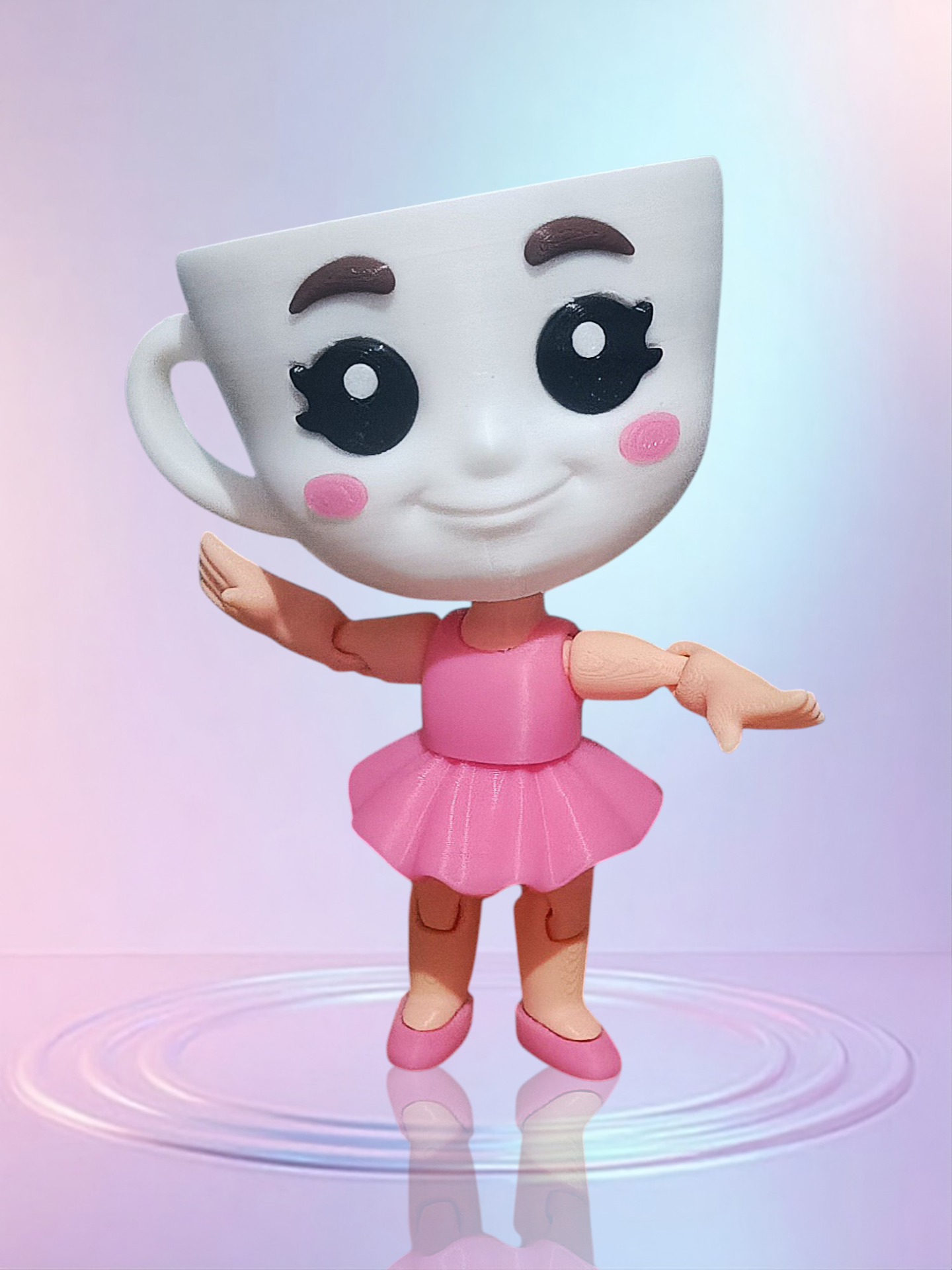 Ballerina Cappuccino Toy Figure | 5.5-Inch | Viral Italian Brainrot Collectible | Articulated Model with Pink Dress | Funny Desk Decor Gift | Eco-Friendly Bioplastic | (Pack of 1)