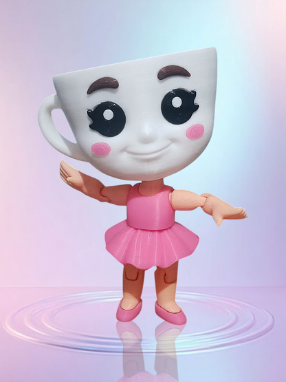 Ballerina Cappuccino Toy Figure | 5.5-Inch | Viral Italian Brainrot Collectible | Articulated Model with Pink Dress | Funny Desk Decor Gift | Eco-Friendly Bioplastic | (Pack of 1)
