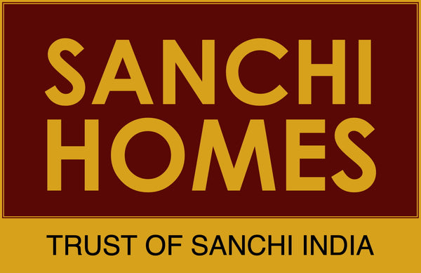 Sanchi Homes logo with maroon and gold color scheme